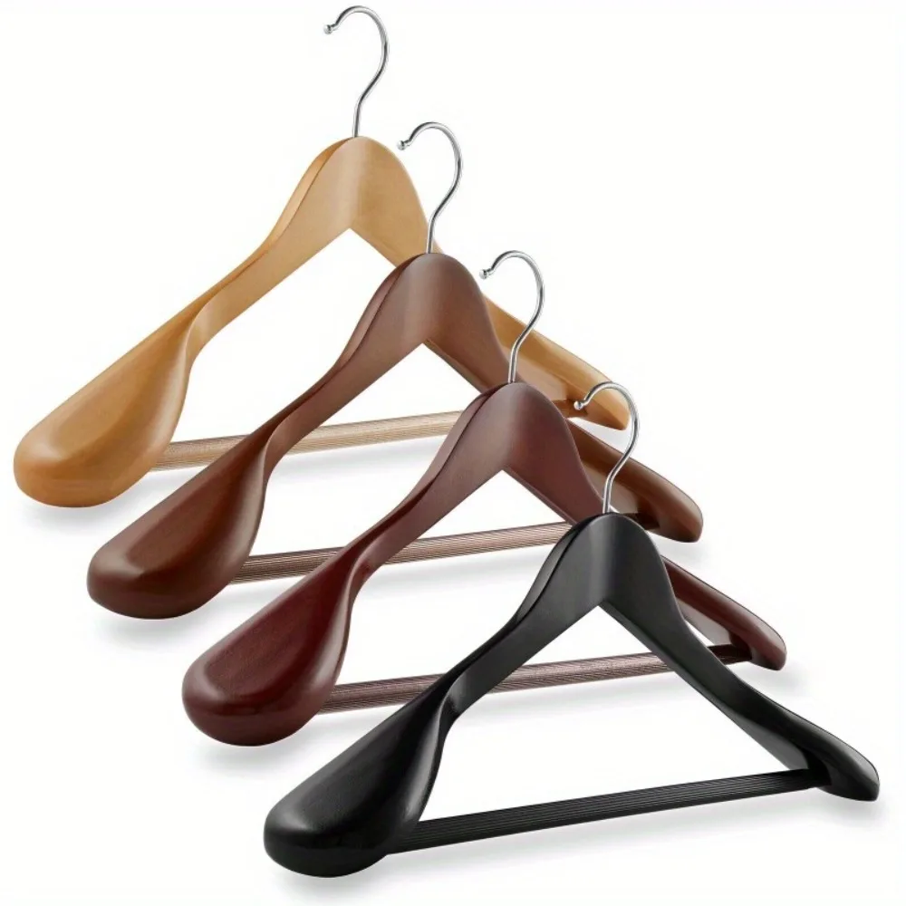 

6 Wide Shoulder Suit Hangers - Clothes Coats Jackets Dress Pants Suit Hangers with Non Slip Pants Bar for Dress, Jacket,