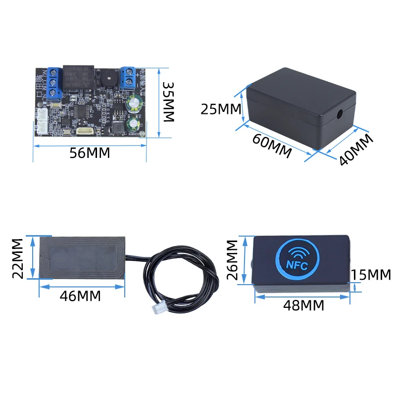 모바일 NFC IC 카드 지원, 지문 인식, 버튼 스위치, 다양한 식별 확인 릴레이 제어 모듈