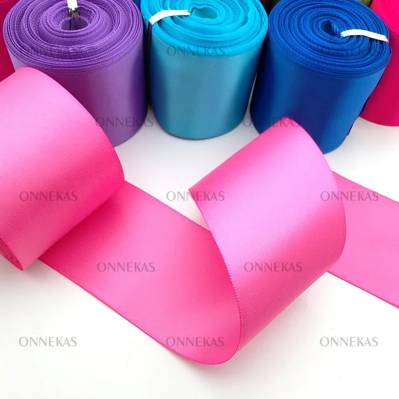 (9Meters) 25/38/50mm Double Sided Satin Ribbon High Quality 100% Polyester Double Face Ribbon Bows Making Ribbon 1\