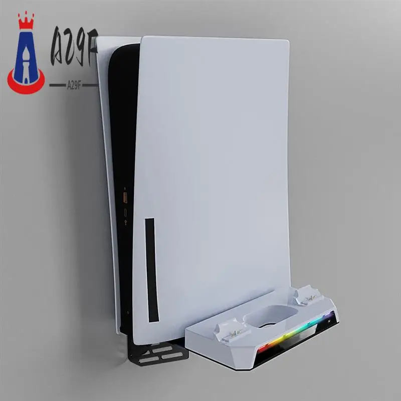 A29F-For PS5 Wall Mount Kit With Charging Station, Headset Holder, Wall Charger Stand For PS5/PS5 Slim