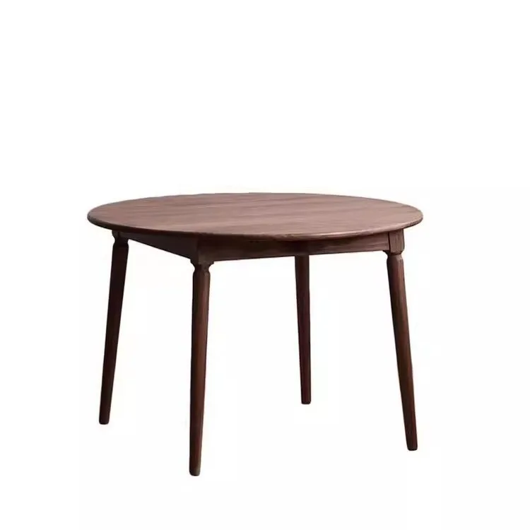 

Nordic retro black walnut solid wood dining table, household Japanese small apartment cherry wood dining table