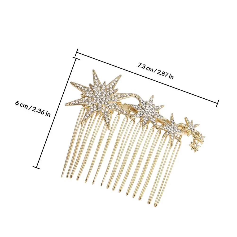2Pcs Water Drill Rhinestone Hair Combs Elegance Bridal Side Clips for Wedding Prom Hair Accessories Women
