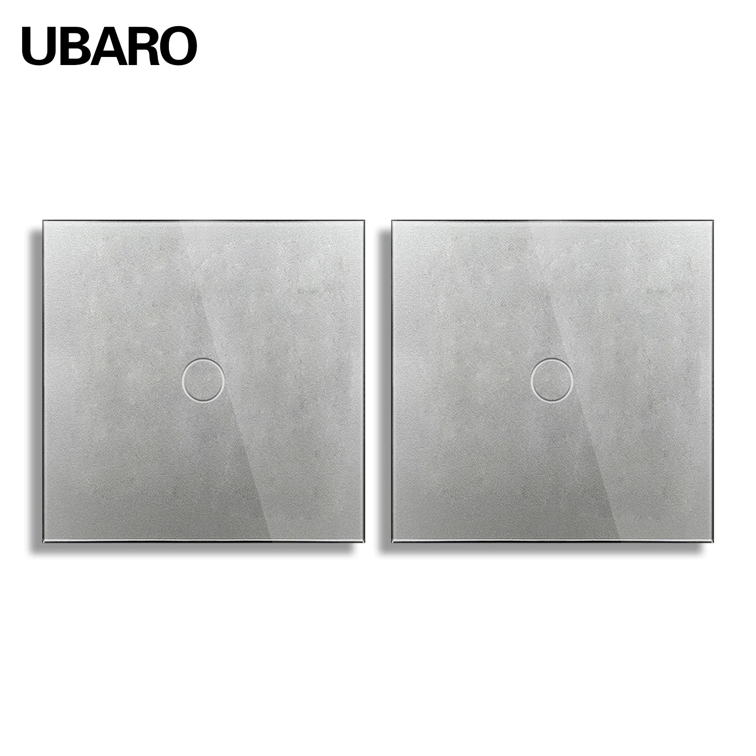 UBARO Eu/UK 86*86mm 1Gang 2Way Dual Touch Schakelaar Gehard Glazen Paneel Trap schakelaar Slaapkamer Sensor Schakelaars Kruis Geen WIFI nodig - afbeelding 1