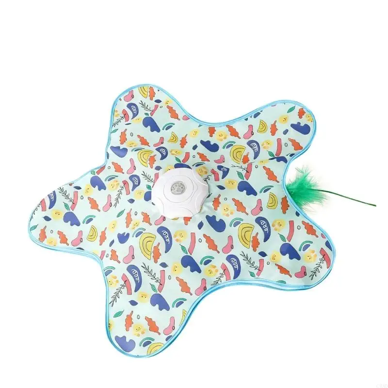 

Quiet Motor Puss Toy With Suction Cup Base And Replaceable Down Attachments For Active Felines C5AD