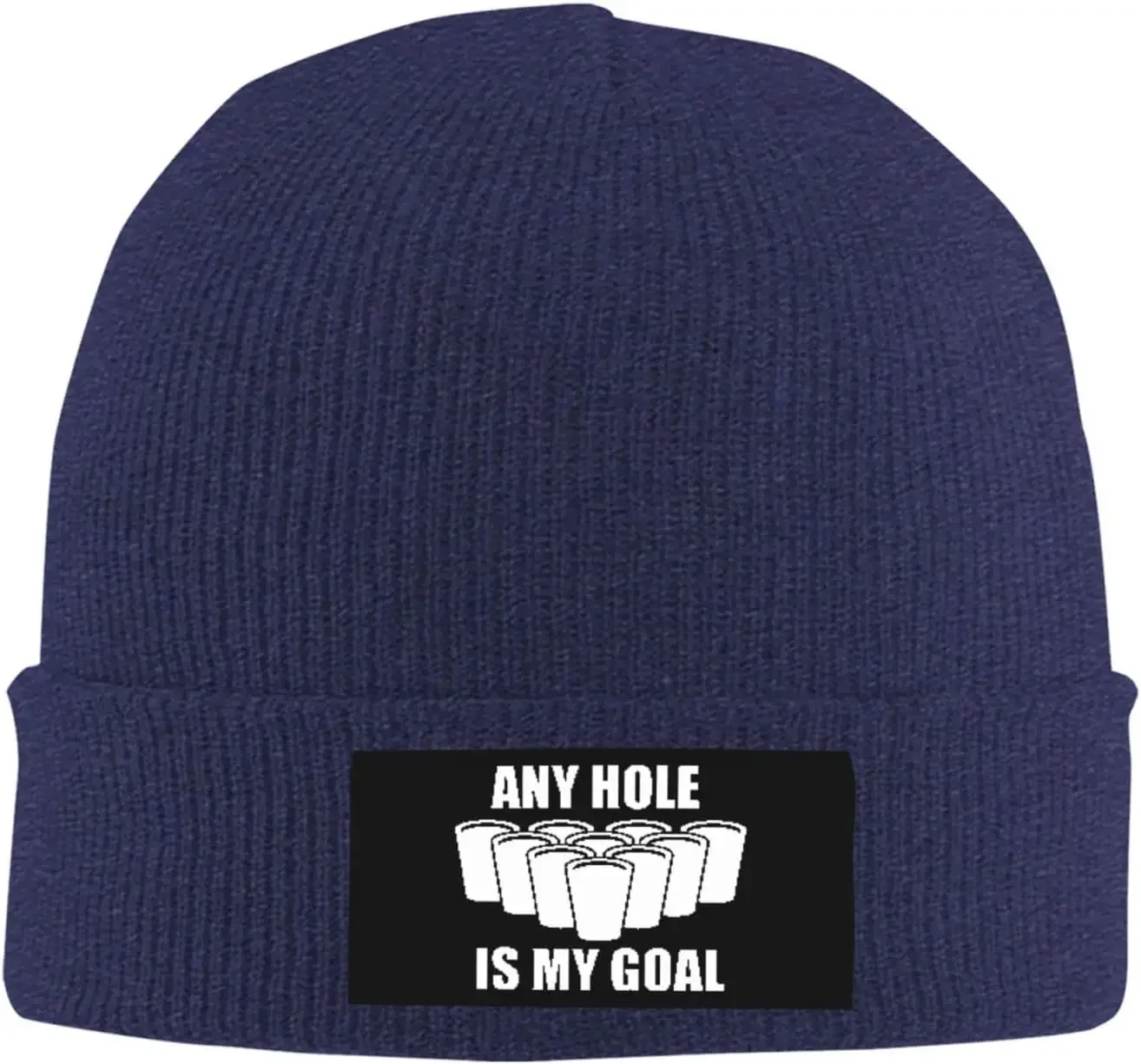 Any Hole is My Goal Beanie for Men Women Black Winter Hat Warm Knit Cuffed Beanies