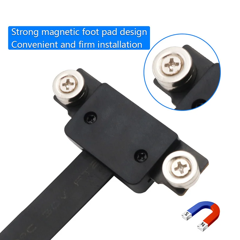 15CM PCI Express 1X Extension Cable with 3.3V 12V Power LED Magnetic Foot Pad Dual 90 Degree Right Angle 8Gbps PCIE 3.0 X1 Riser