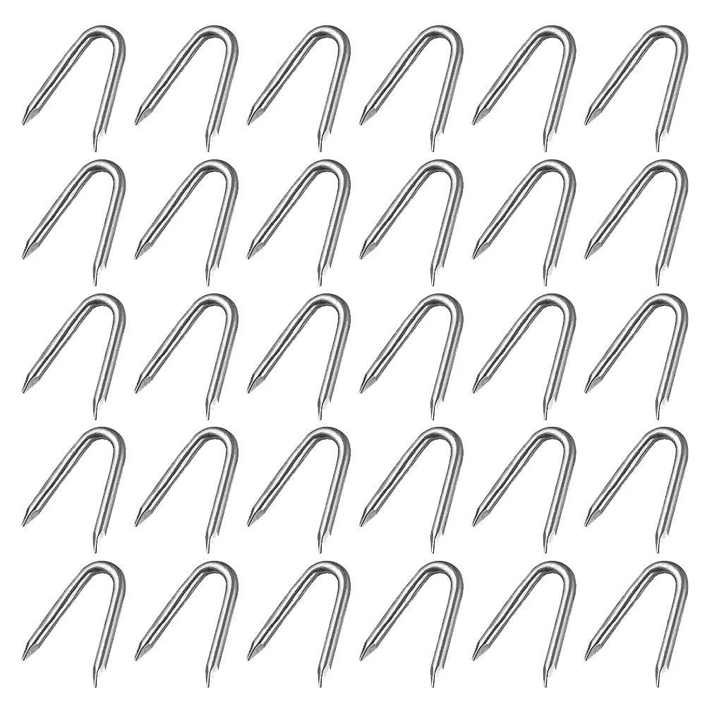 

100Pcs Garden U Nails Metal Fence Stakes Outdoor Fixing Fences U-Shaped Nails Wire Fencing Staples U Stakes Fence Pegs