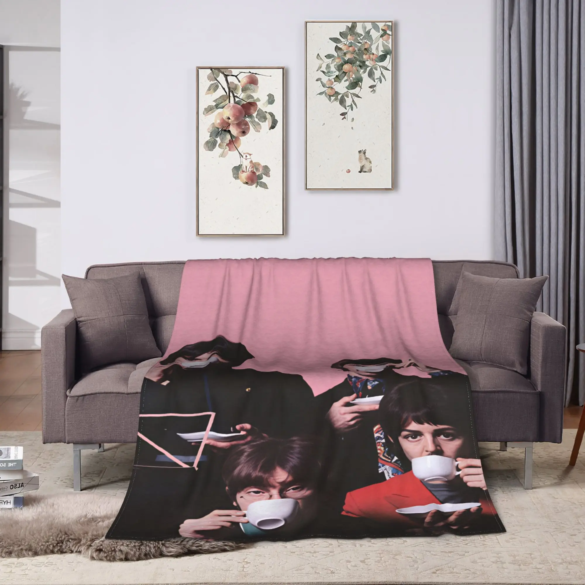 Super Warm BlanketGirls Boys Camping Beatled Music Throw Blanket  Flannel Bedspread For Outdoor Aesthetic Sofa Bed Cover