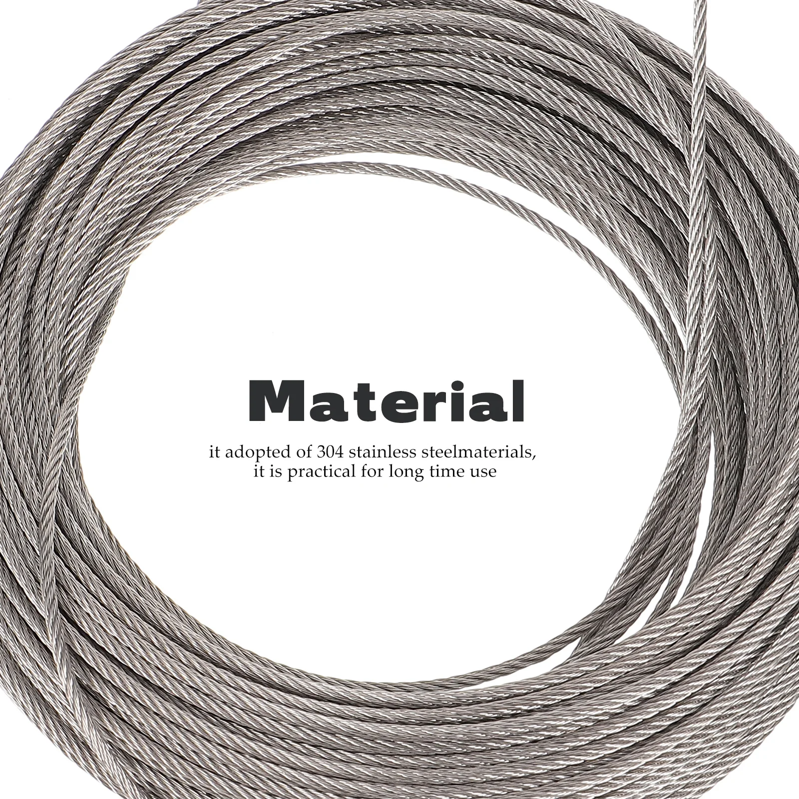 

Curtain Rope Set 304 Stainless Steel Wire Rope Thimble Rigging Kit Outdoor Garden Fence Lamp Clothesline Cable Railing Heavy
