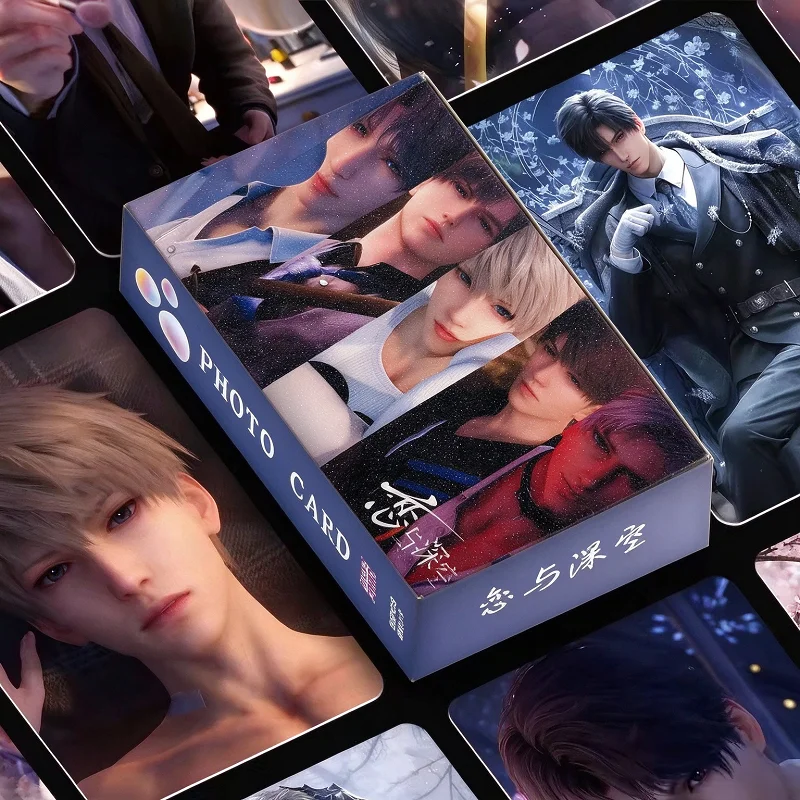 55PCS Love and Deepspace Photo Card Box Xavier Zayne Rafayel Caleb Character Lomo Cards Game Peripheral Collectible Cards