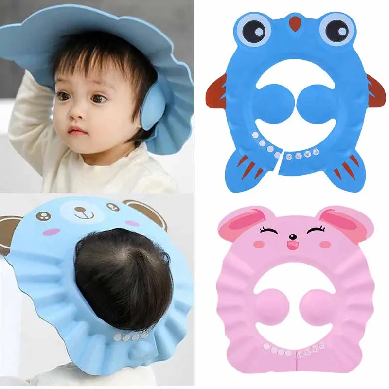 Adjustable Hair Wash Hat for Kids Baby Shower Soft Cap Ear Protection Safe Children Shampoo Bathing Shower Protect Head Cover