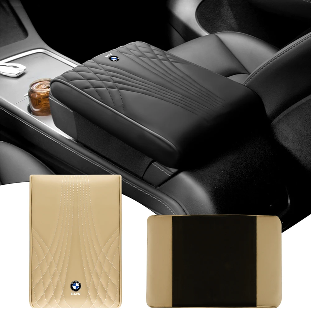 Leather Car Armrest Mat Center Console Arm Rest Protection Cushion Pad For BMW M Performance M3 M5 M6 F01 F20 F10 F13 F15 F16 X5