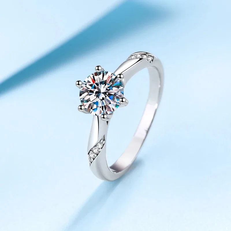 

YYLL 3ct 9mm Moissanite Ring 925 Sterling Silver with 18K Gold Plated Diamond Engagement Wedding Band Fine Jewelry For Women