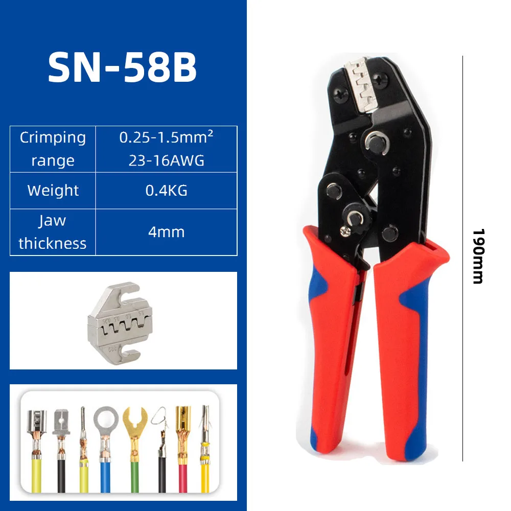 SN-2546B/06WF/03H/06/02C Crimping Pliers for Bare Terminals Insulated Terminal Tubular Terminal Coax Connector