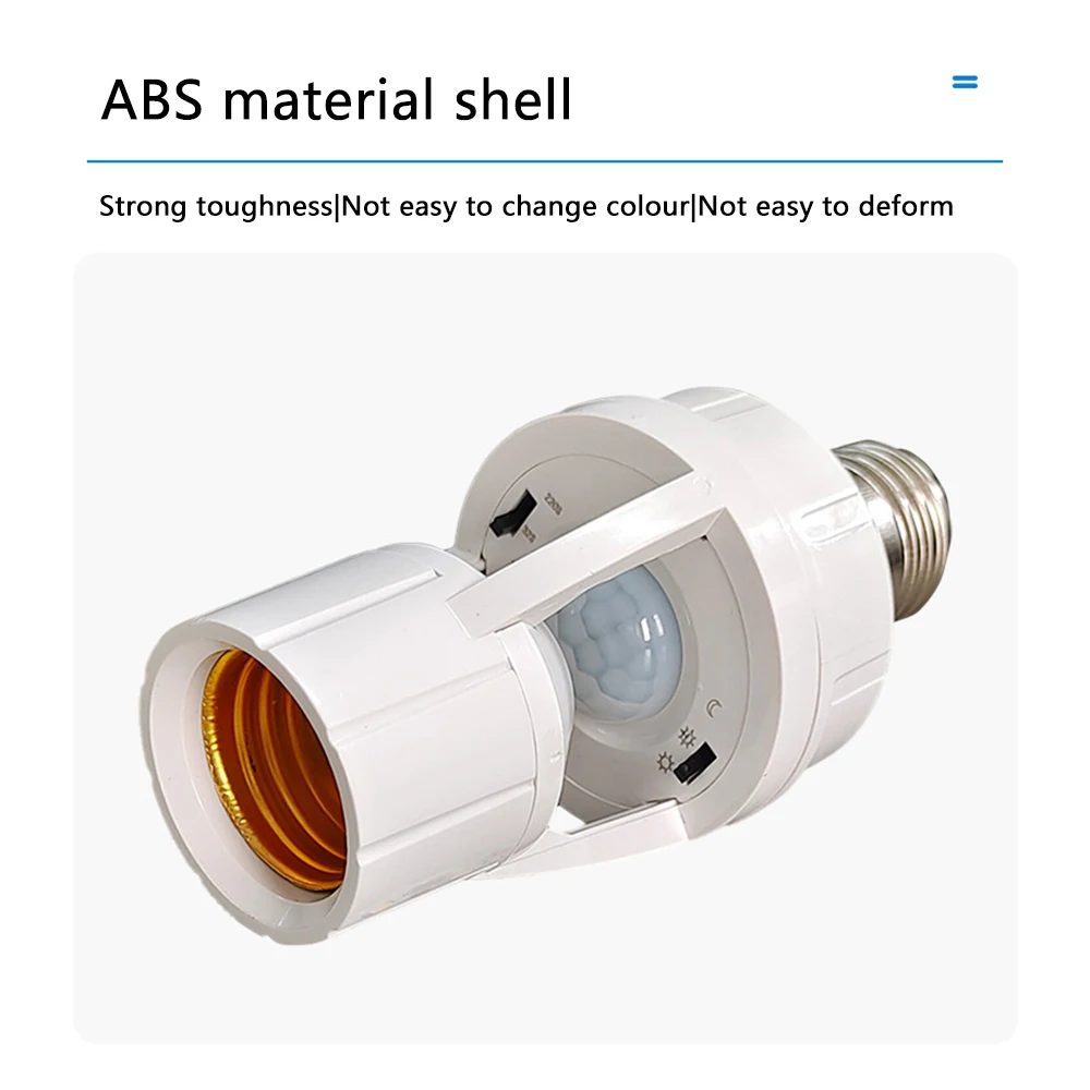 AC100-240V 360 stopni PIR czujnik ruchu indukcyjnego człowieka LED gniazdo lampy nocnej podstawa E27 czas opóźnienia regulowany przełącznik uchwyt lampy