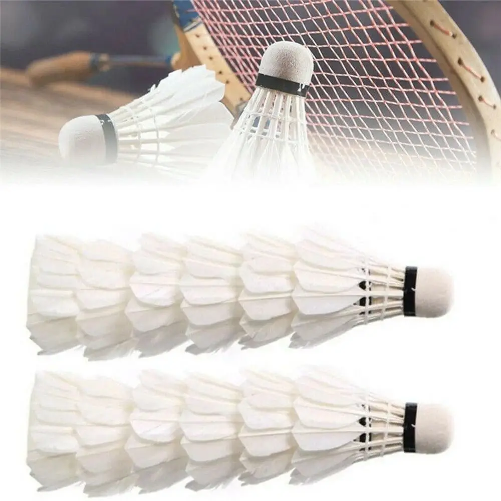 3/6/12Pcs White Goose Feather Badminton Shuttlecock Professional Durable Badminton Balls Sport Stable Badminton Trainer