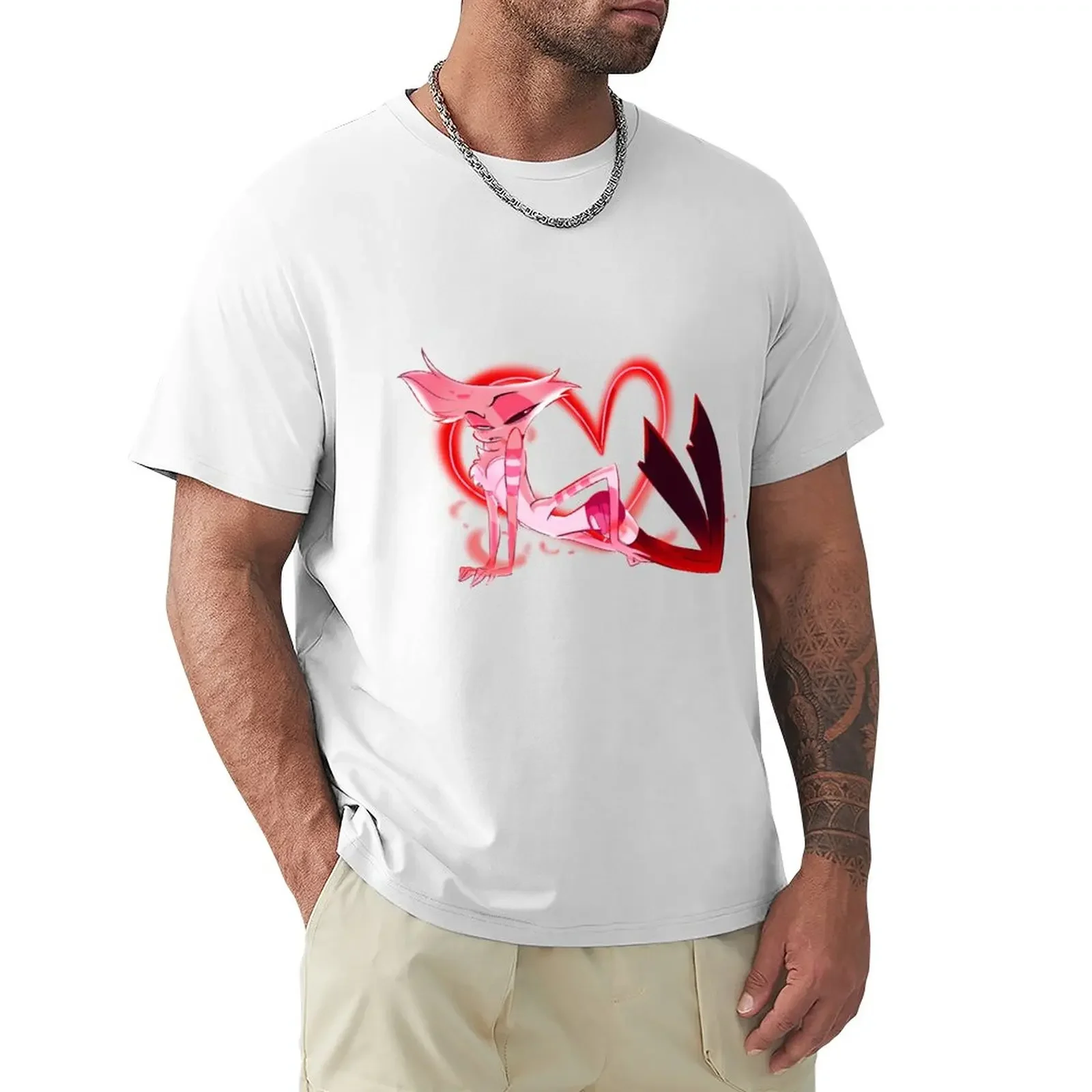 addict w/ heart T-Shirt oversized summer top men clothing