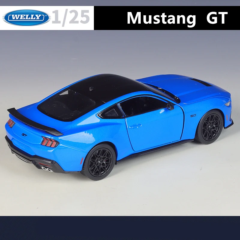 Welly 1:25 2024 Ford Mustang GT Shelby Alloy Sports Car Model Diecasts Metal Racing Car Vehicles Model Simulation Kids Toys Gift