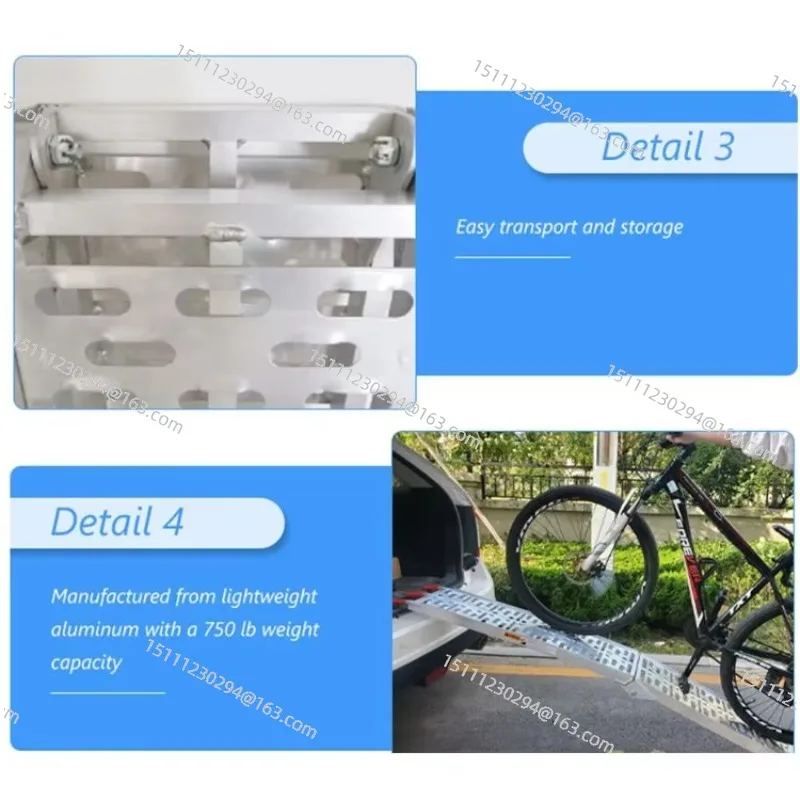 340kg Onboard Artifact Motorcycle Folding Aluminum Alloy Ramp Boarding Bridge Ramp Unloading Platform Artifact