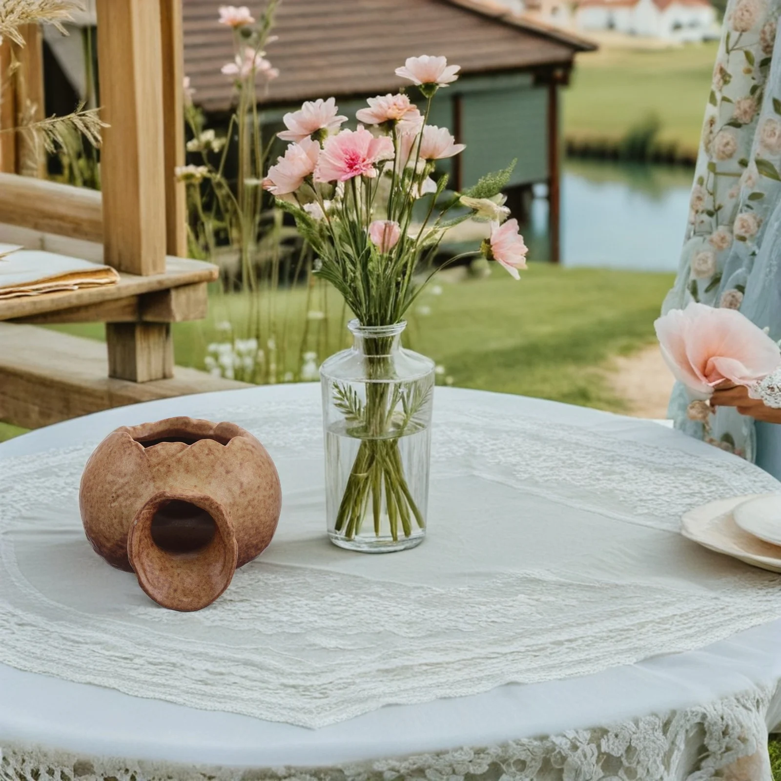 

Ceramic Tabletop Fountain with Design Ideal for Office Indoor Desk Or Patio Garden Decor Summer Bubbling Water
