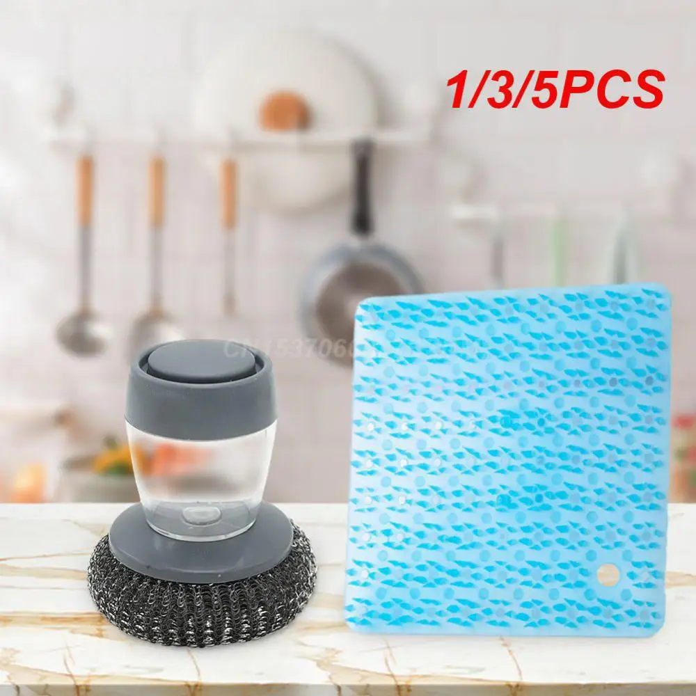 1/3/5PCS Soap Liquid Addition Easy To Remove Stubborn Stains Silicone Pot Brush Automatic Soap Addition