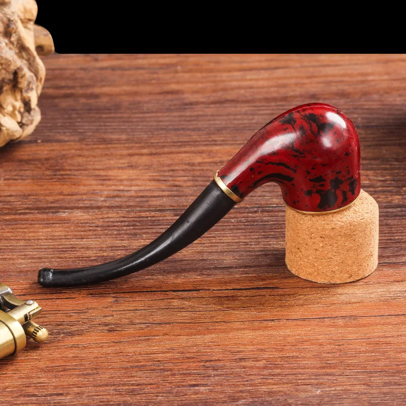 Black Wood Curved Vintage Household Merchandises Smoking Accessories Cigar Cigarette Pipes Tobacco Pipe