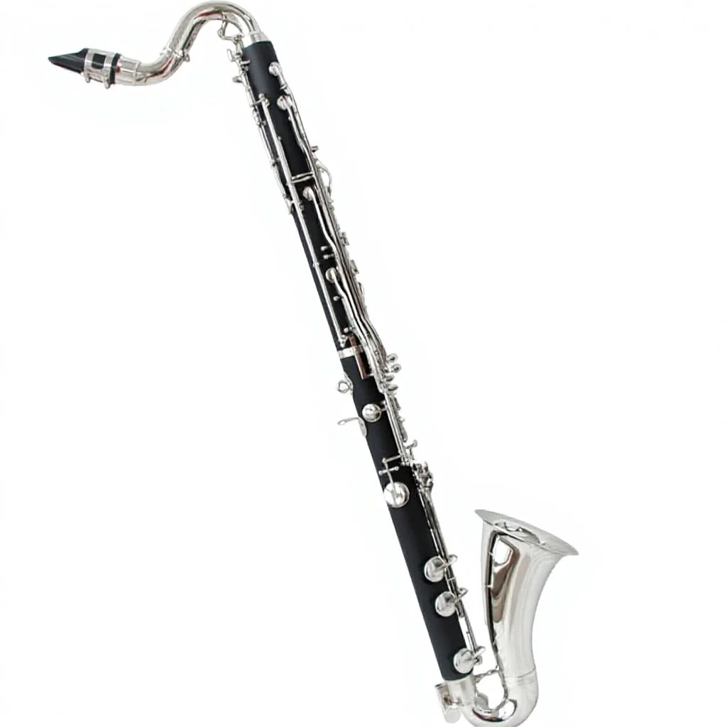 Bass Clarinet Hard Rubber Professional Low E Bass Clarinet Silver Plated Keys With Case