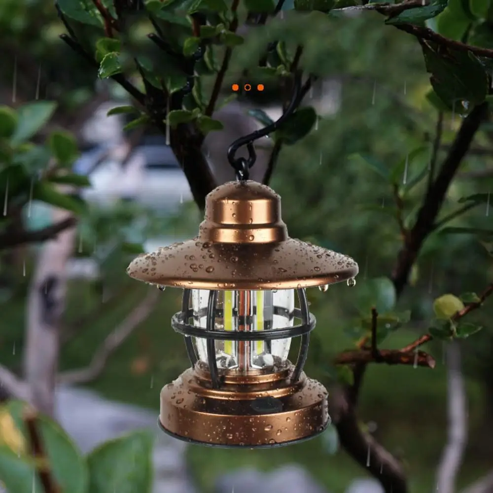 Retro Outdoor Camping Kerosene Lamp Portable Lantern Bronze Colored Oil Lamp Vintage Photo Props Outdoor Portable Camping Lights