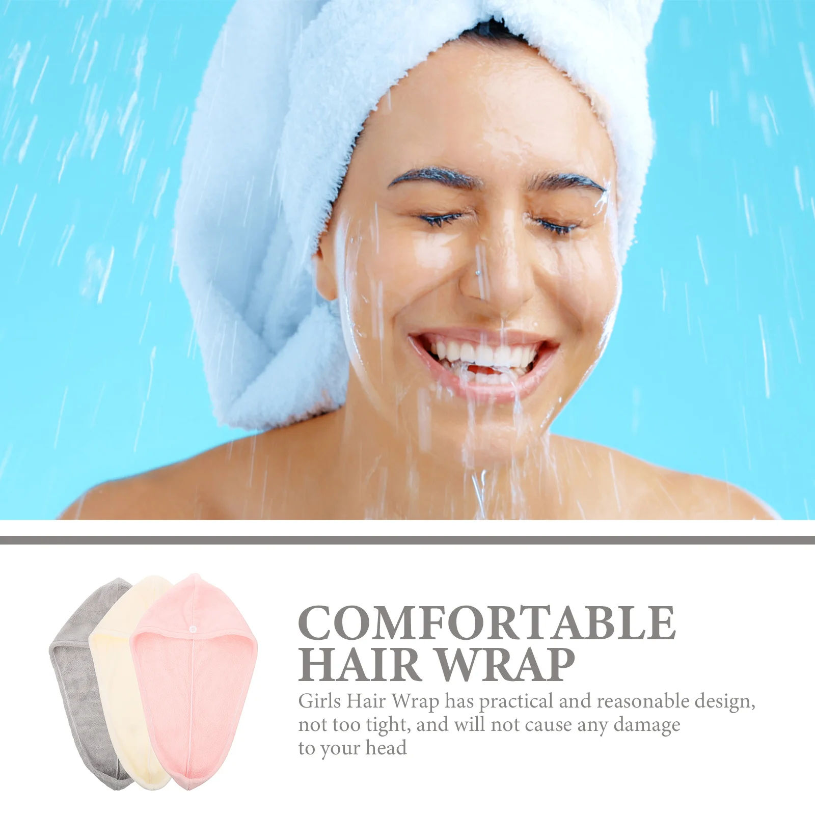 

3Pcs Quick-Drying Hair Wrap Absorbent Head Towels Lightweight Comfortable Fast Drying Hair Towels for Women Shower Bath Travel