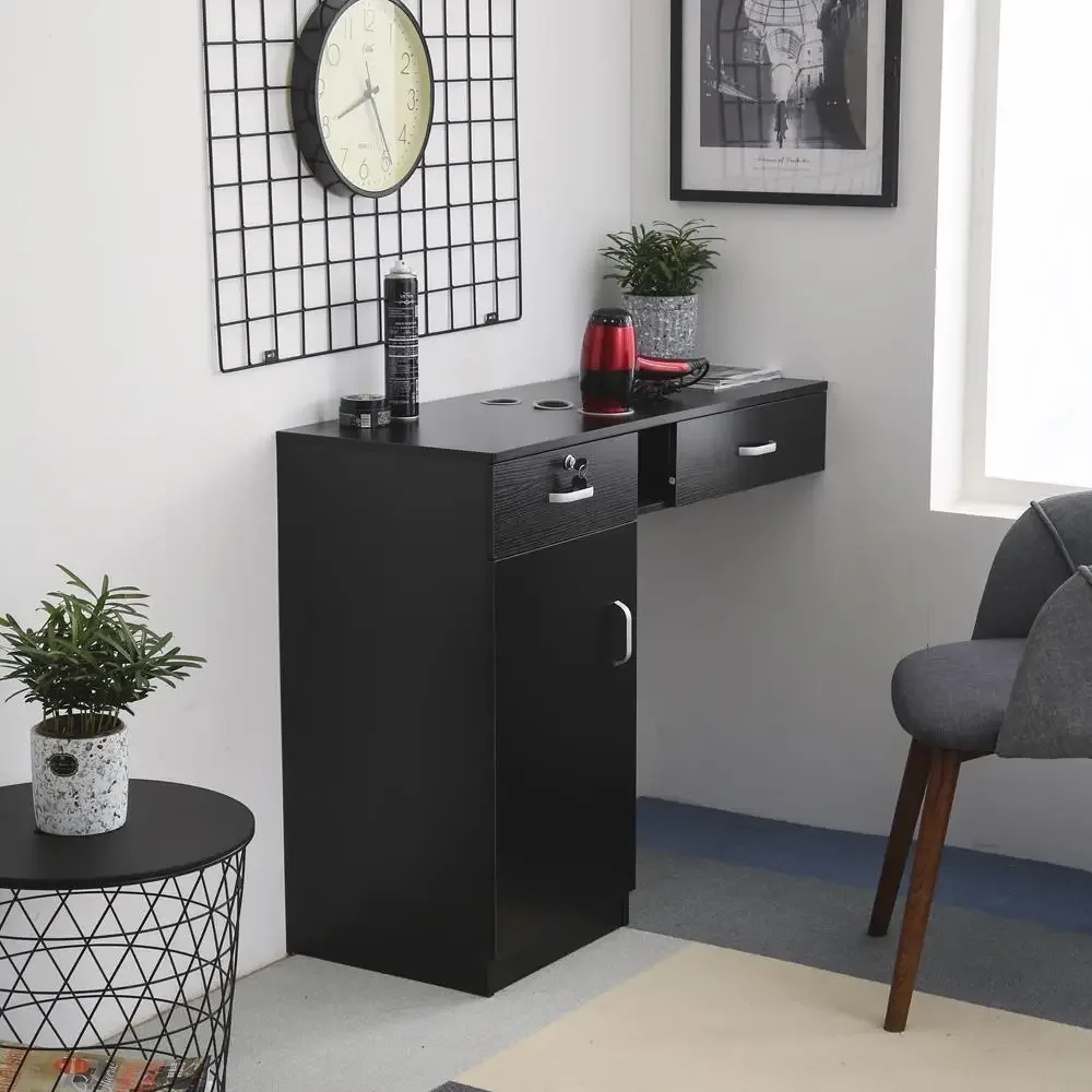 

Modern Beauty Salon Lockable Cabinet Hair Stylist Station Drawer Furniture