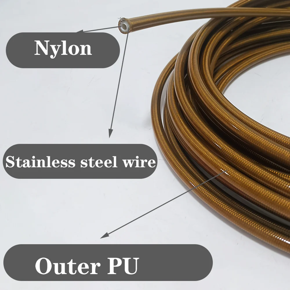 1M~10M Motorcycle Braided PU Stainless Steel PTFE Brake Pipe Line Hose Brake Line Gas Oil Fuel Tube Pipe Racing Brake Hose
