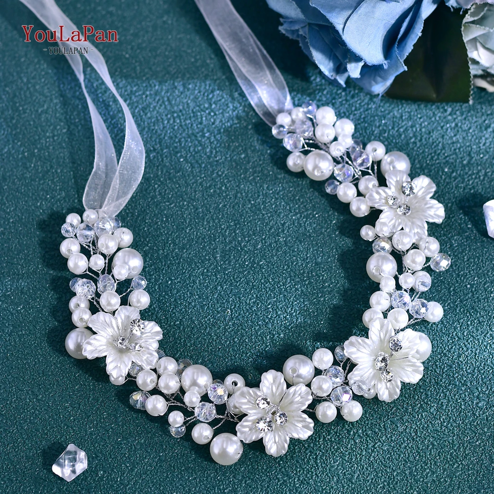 TOPQUEEN Elegant Pearl Crystal Waist Decorative Bride Wedding Dress Belt Women Dancing Party Belt Dress Waist Accessories SH796