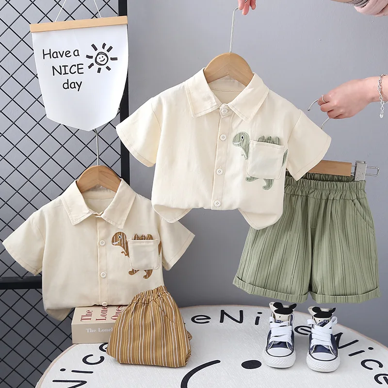 

New Summer Baby Clothes Set Children Boys Short Sleeved Suit Shirt Shorts 2Pcs/Sets Infant Casual Sports Costume Kids Tracksuits