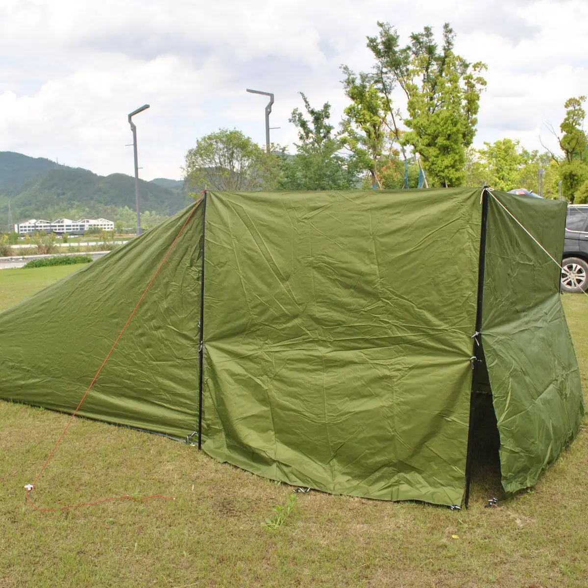 Three Sided Cloth Sunscreen, Rainproof, Widened Pole Free, Ultra Light, Four Person A-type Triangle Outdoor Camping Shelter