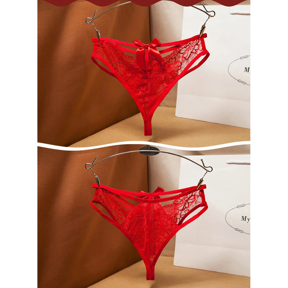 

Women See Through Mesh Briefs Ladies Ultra Thin Lace Underwear See Through Lace Panties Bow Underpant Hollow Out Erotic Lingerie
