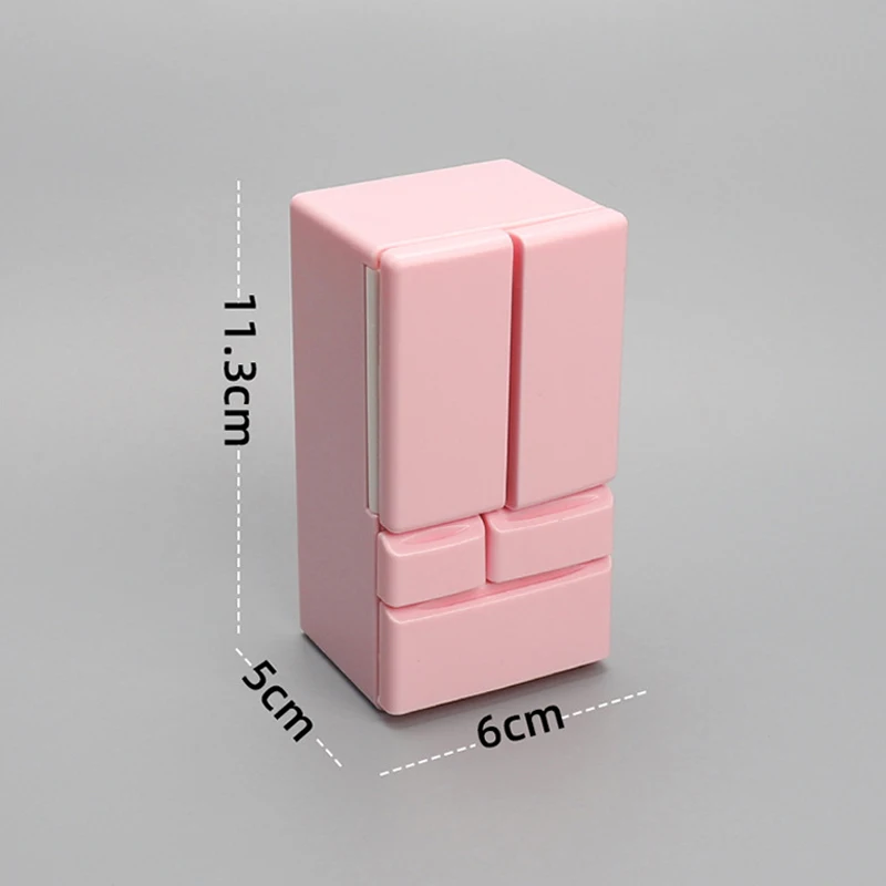 1:12 Mini Furniture Double-Door Refrigerator Miniature Doll House Accessories Kitchen Scene Children's Play House Toys