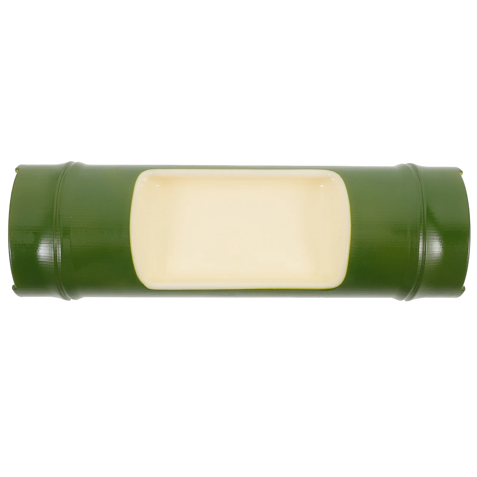 

1pc Bamboo Shape Sushi Serving Tray Abs Plastic Japanese Style Sashimi Plate Multi-Functional Food Display Dish For Salmon