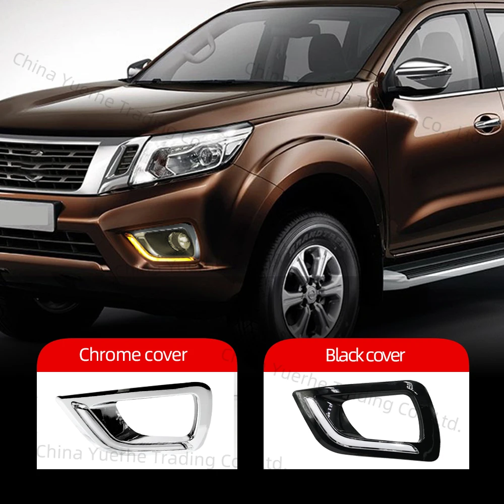

2PCS Car light For Nissan Navara NP300 2015 2016 2017 2018 2019 LED Daytime Running Light DRL with turn signal fog lamp