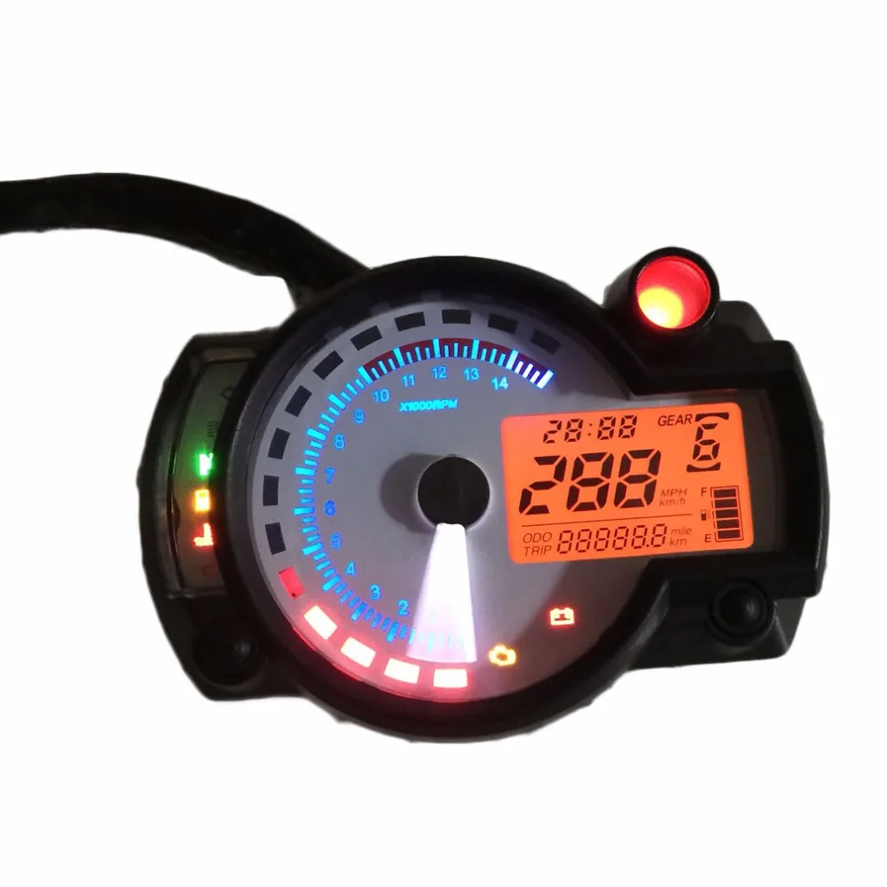 General LCD Digital Motorcycle Odometer Speedometer Adjustable MAX 299KM/H 2 Colors LCD