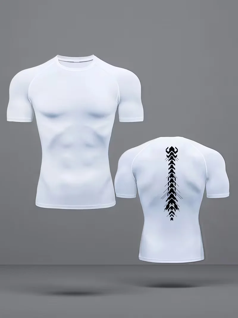New Men's Fitted Gym T-Shirt, Breathable, Sweat-Wicking, and Quick-Drying, Suitable for Gyms, Basketball, Running, and Cycling
