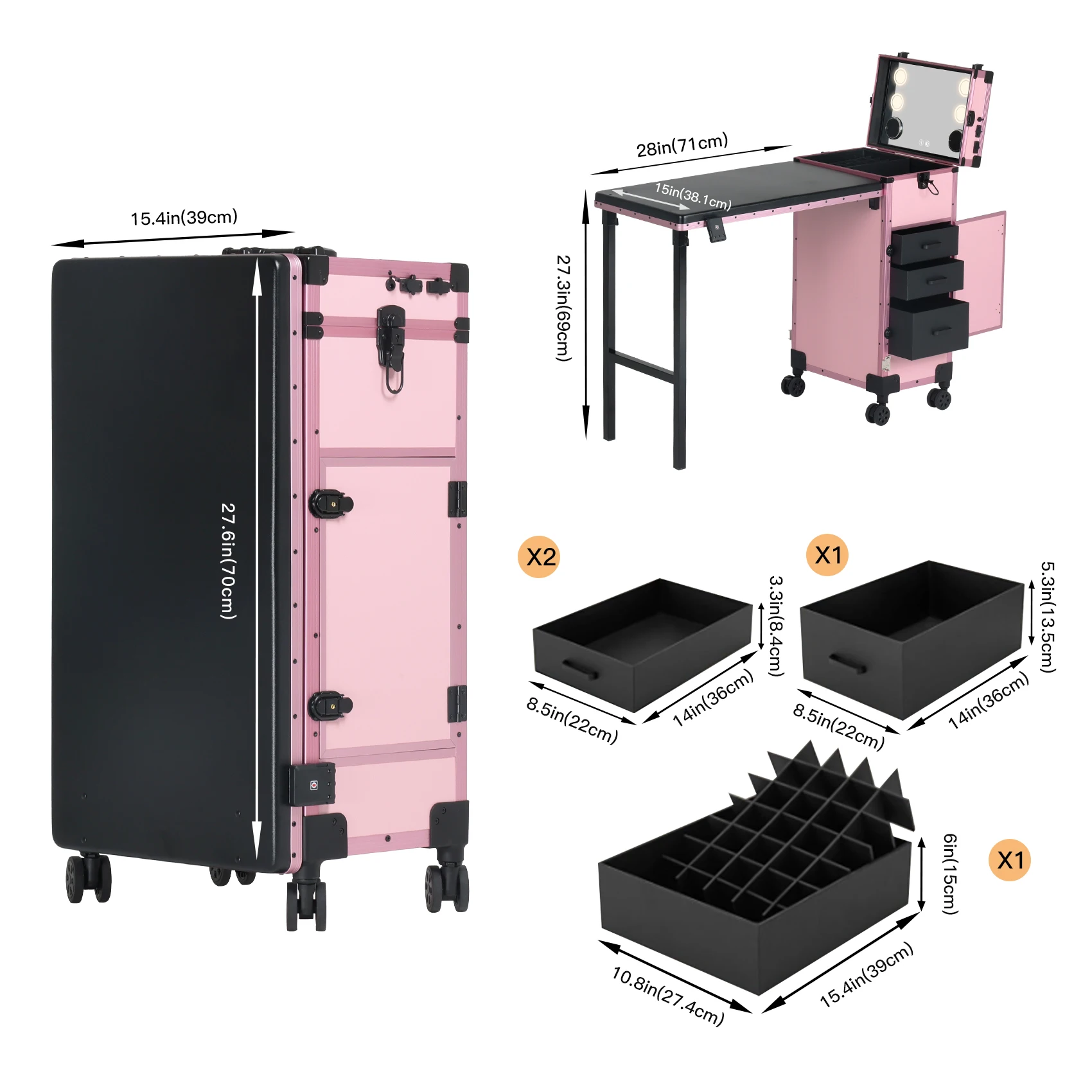 OBOX New Trending Foldable Nail Table With LED Light Adjustable Manicure Salon Prop From Roller Speaker For Nail Bar