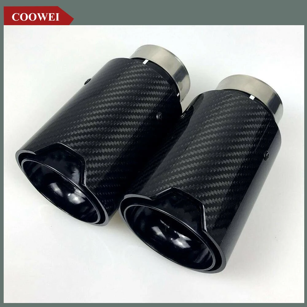 1 Piece Carbon Fiber Glossy Matte Black Rear Tail Exhaust Pipe Muffler Tip For BMW M Series Universal Muffler Tips