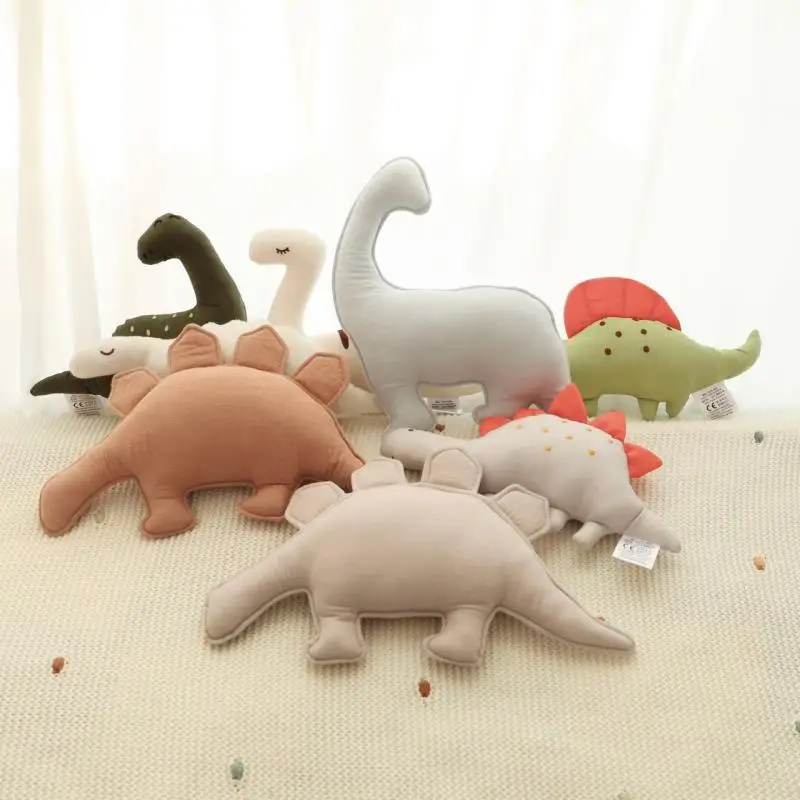 Ins جديد الشمال نمط الأطفال الماوس انفصال دمية طفل القطن الكتان ديناصور دمية عيد الميلاد الديكور الدعامة الوليد هدية