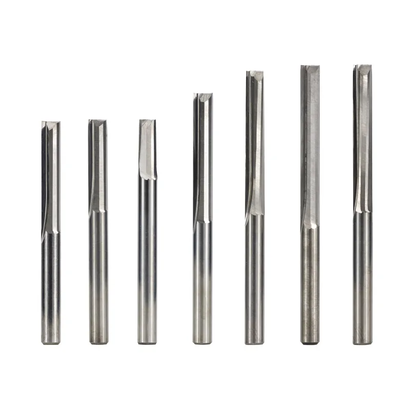 10pcs Carbide End Mill  4mm Shank 2 Flute Straight Slot Milling Cutter MDF Plastic Wood Cutter CNC Machine Router Bit