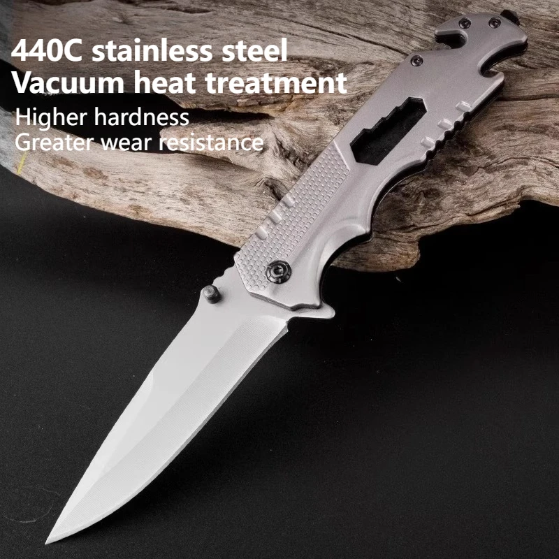 Multi-Function Folding Utility Knife Sharp Stainless Steel Kitchen Knife for Home Use Fruit Knife, Meat Cutting Knife, Peeling K view 2