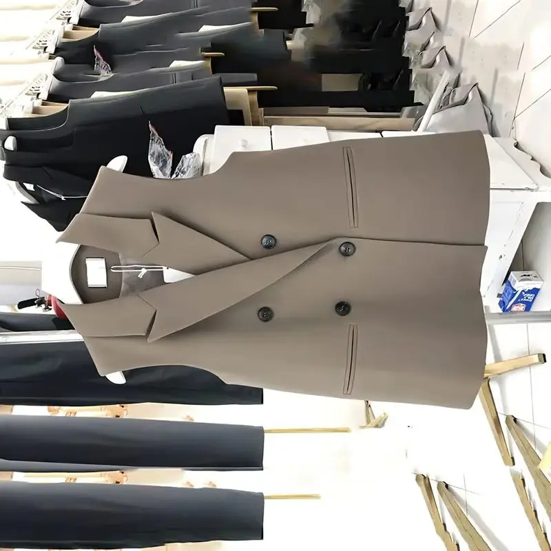 

Женский костюм, жилет, пальто, новинка 2024, весна-лето, удобный женский пиджак без рукавов, темпераментный удобный женский жилет