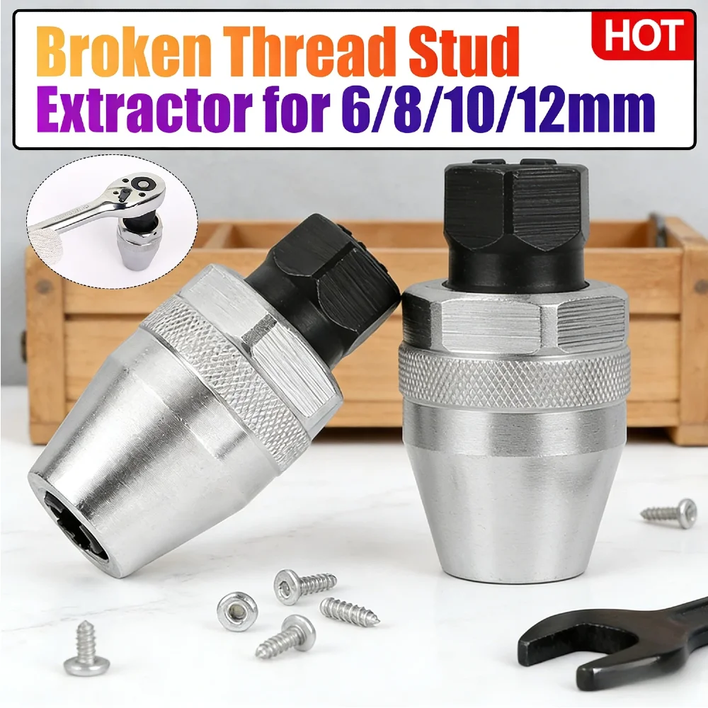 

Съемник гнезда с резьбовой головкой 3/8 дюйма CR-V, стальной 3-зубчатый патрон, конструкция для экстракции сломанного болта диаметром 6–13 мм