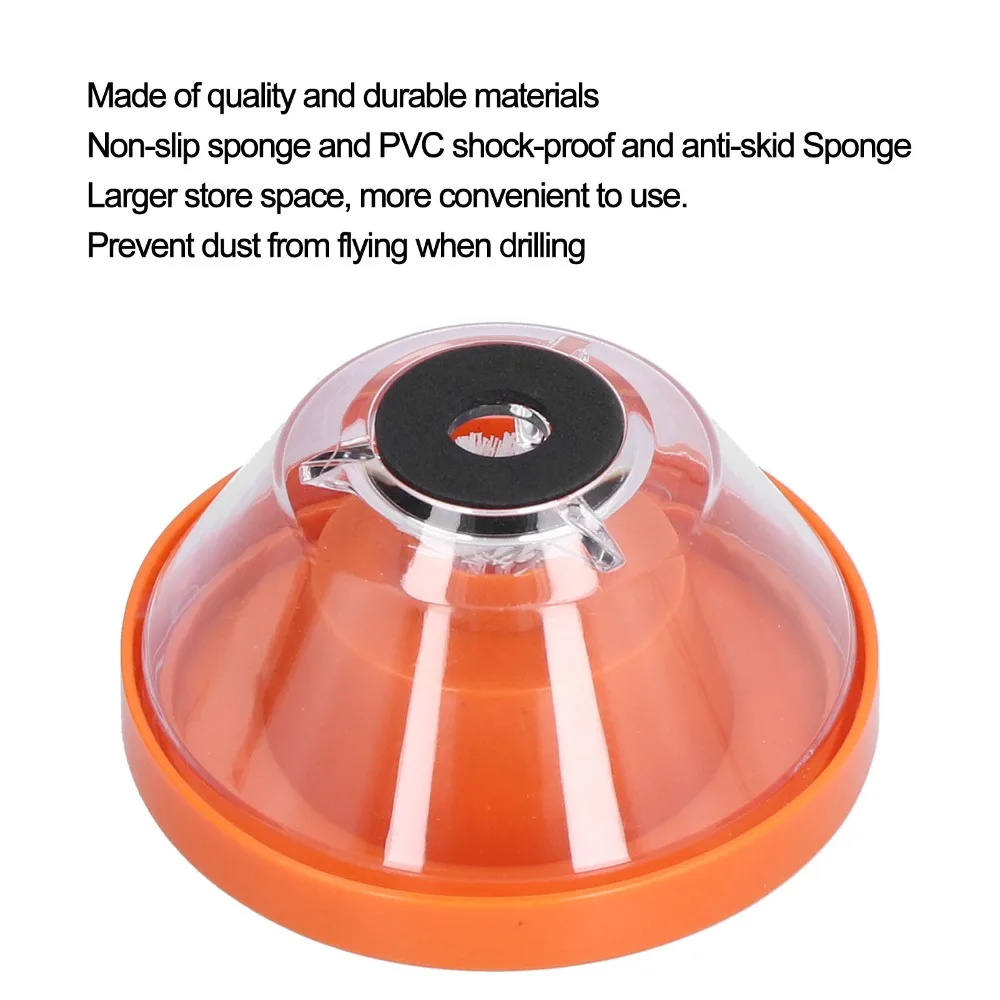 Orange Drill Dust Collector Shockproof Design Plastic Material Dust Catching Attachment Dust proof Function Anti-Slip Grip