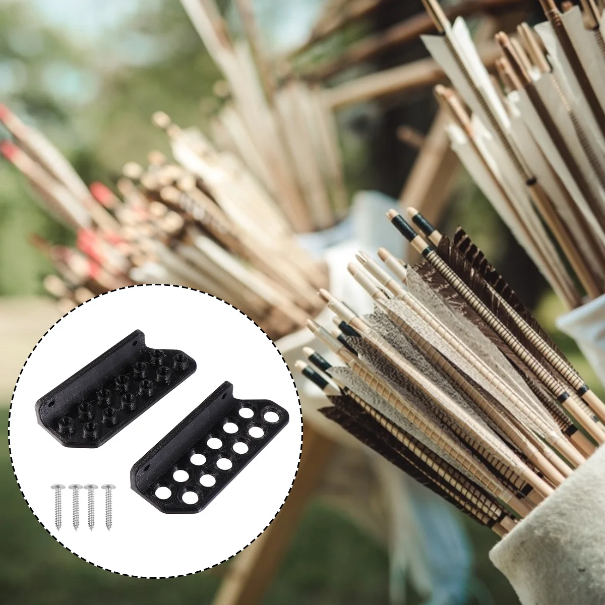 

1Pair Arrow Display Rack Sturdy ABS Build Wall-Mountable with Strong Adhesive Holds Up to 12 Arrows Protects All Arrow Types