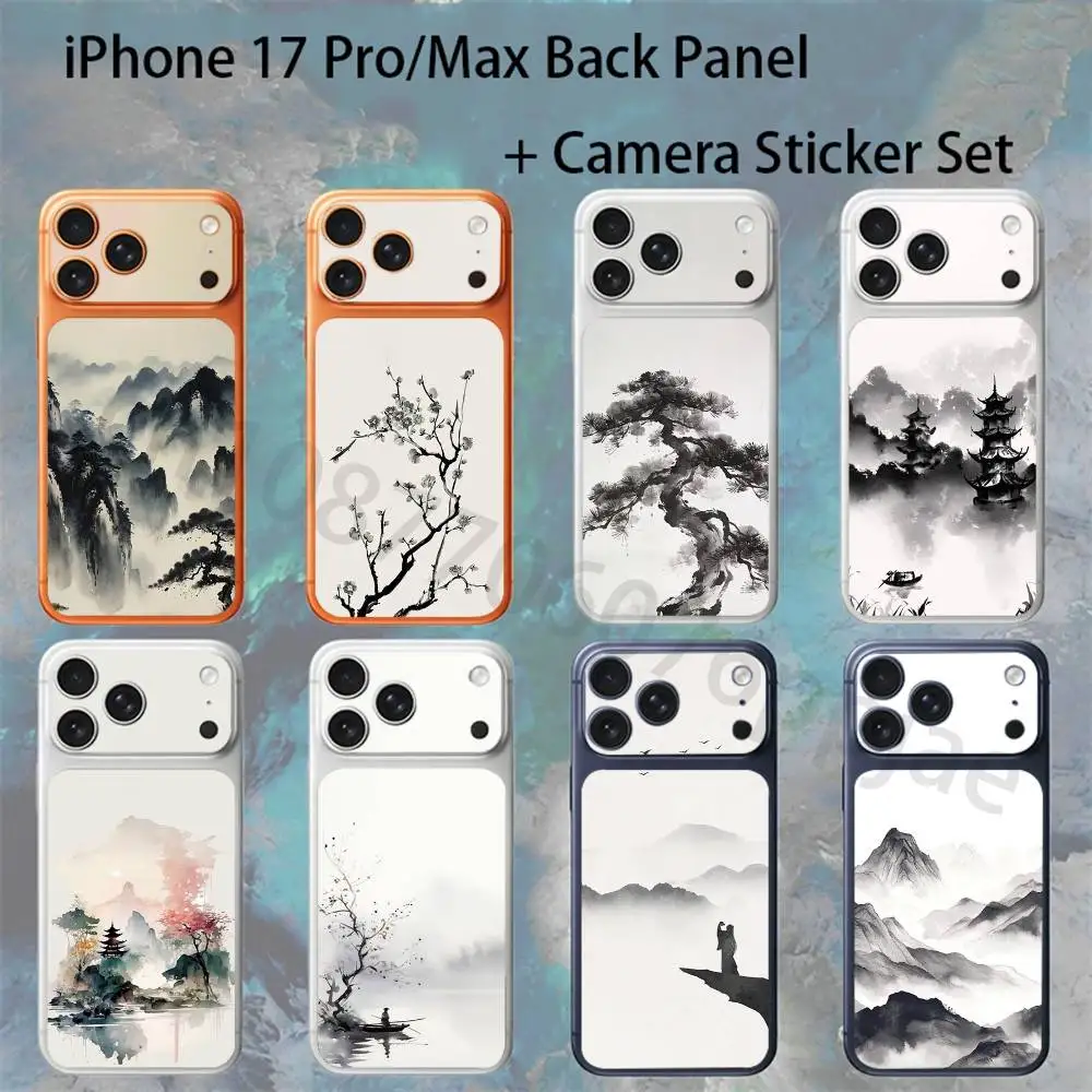 

ink wash landscape For iPhone 17 Pro /Pro Max Battry Back Cover with Camera Decal Skin Rear Protective Sticker Film